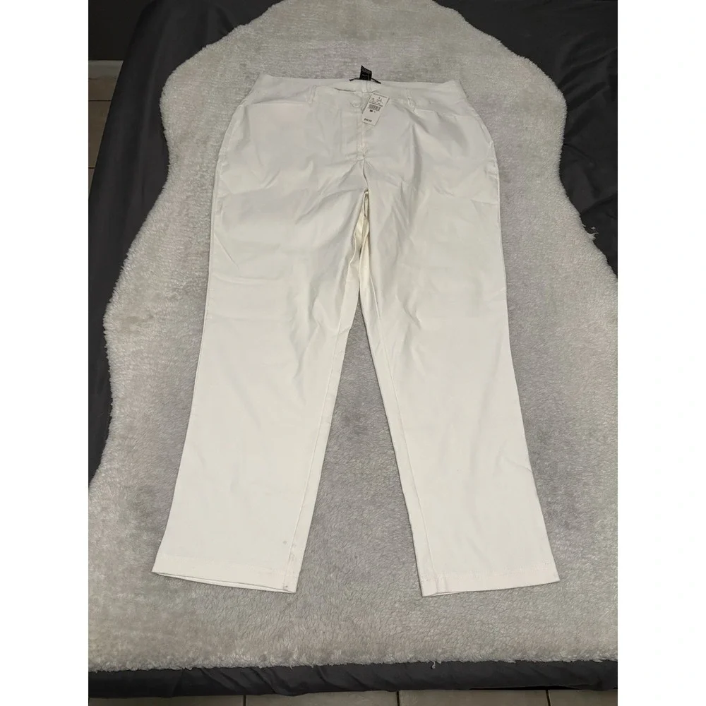 New Ashley Stewart‎ Women's High Waist White Dress Pants Size 16 Straight READ